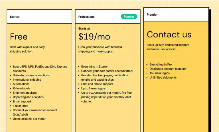 Shippo Pricing